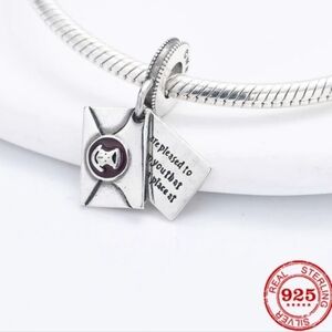 🎆LINX DISCOUNTINUED Harry Potter Sterling Silver Hogwarts Letter Bracelet Charm